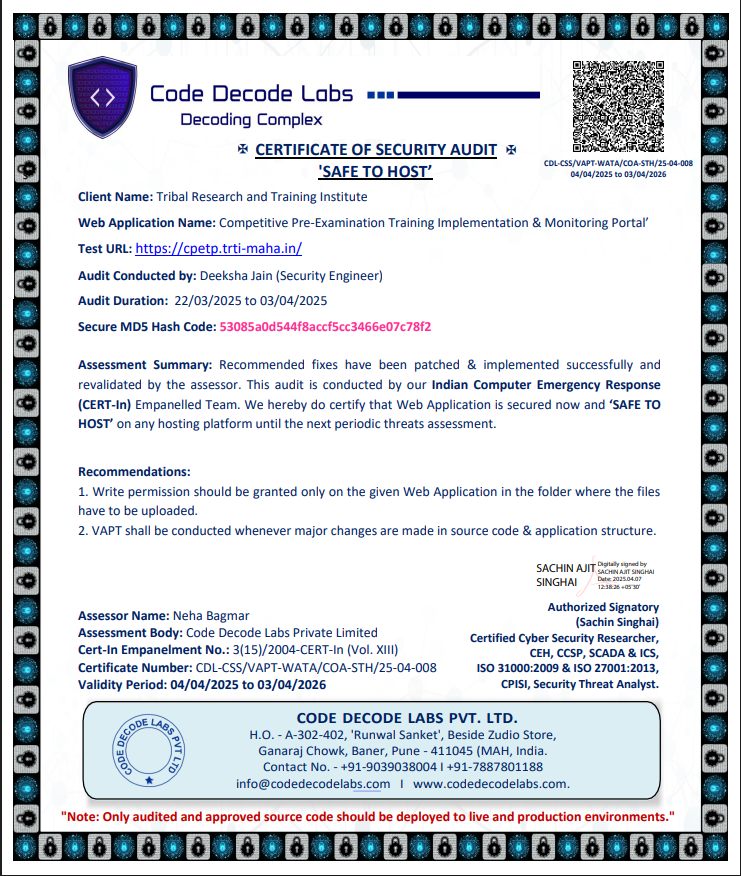 Certin certificate